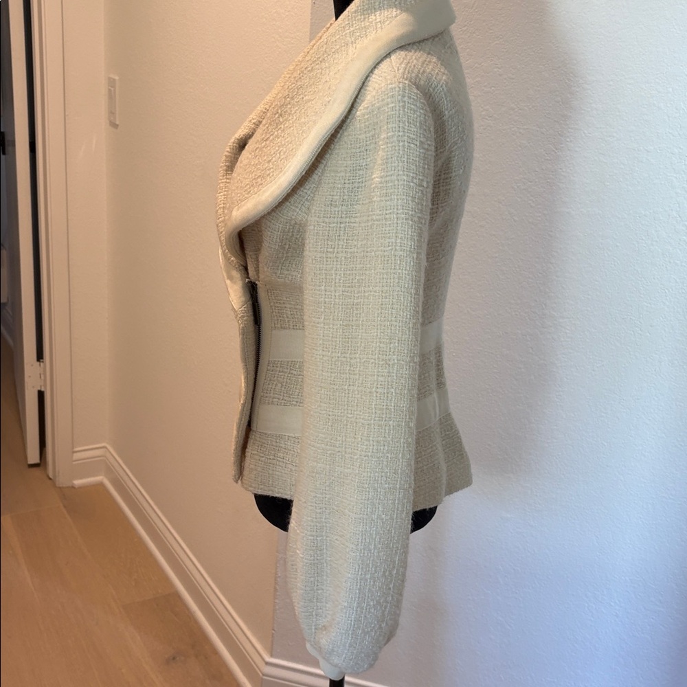 Yaya Chic Cream Textured Jacket - Picture 5 of 6